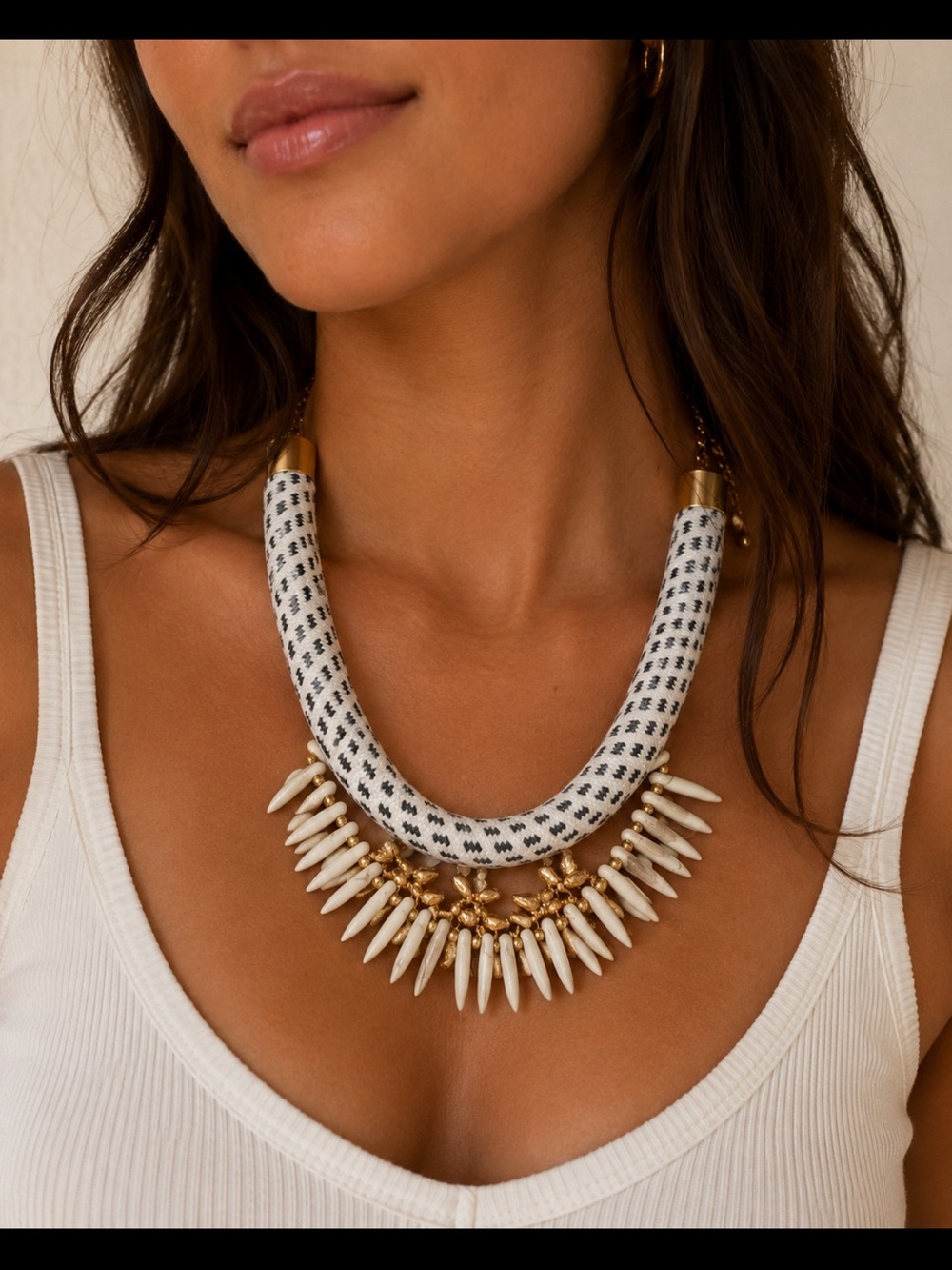Unique Necklace Bib Tribal inspired choker Bib